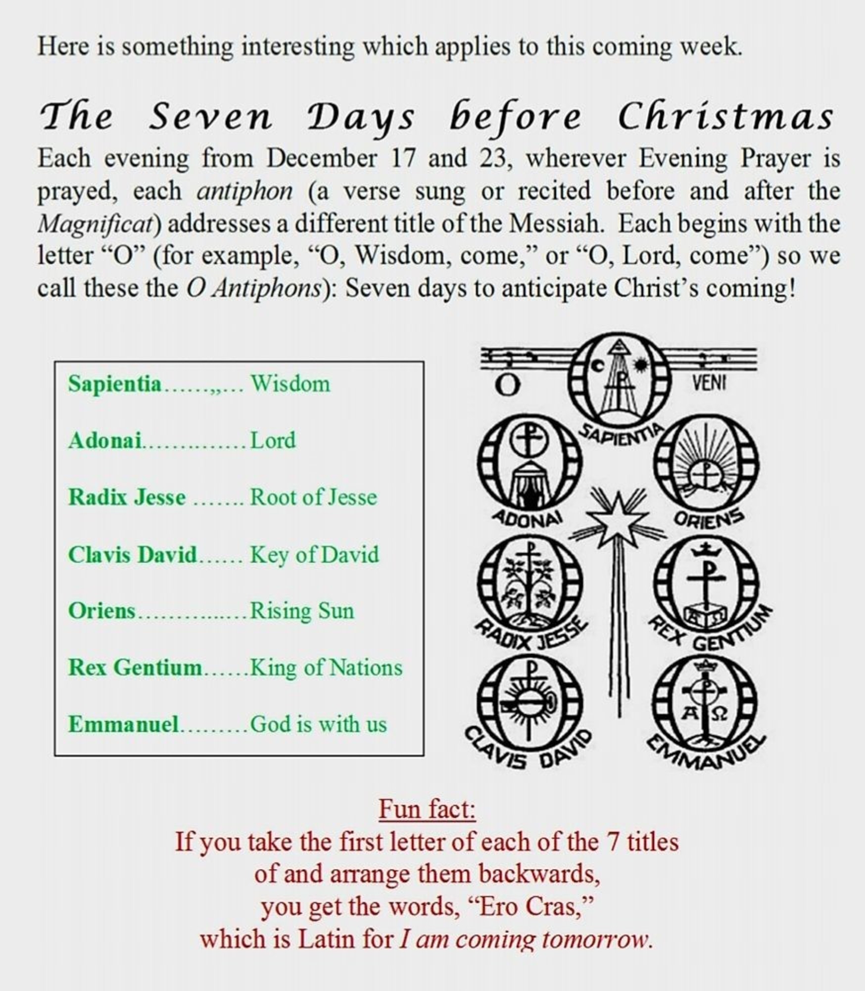 The Seven Days before Christmas